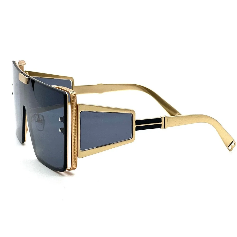 Oversized Shield Sunglasses XXL Flat Top Square‎ Frame Fashion Shades Men Gafas